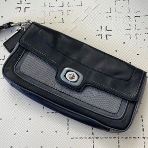 Black Coach Leather Large Wristlet - Like New